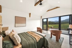 Bedroom in Kangaroo Valley home by Kane Barrett builder