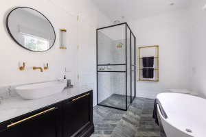 Bathroom in renovated heritage home, NSW South Coast